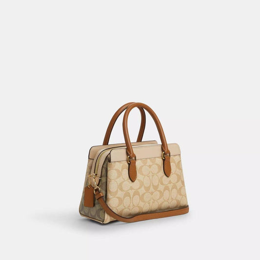Coach Outlet Mini Darcie Carryall In Blocked Signature Canvas