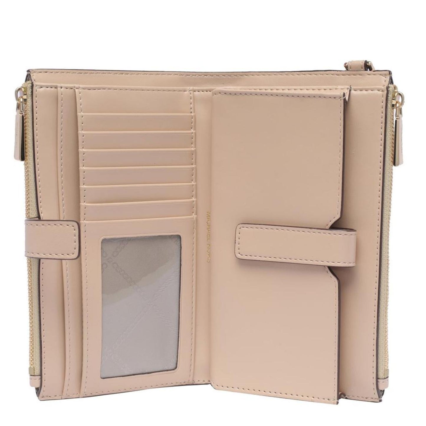 Michael Kors Logo Embossed Foldover Wallet