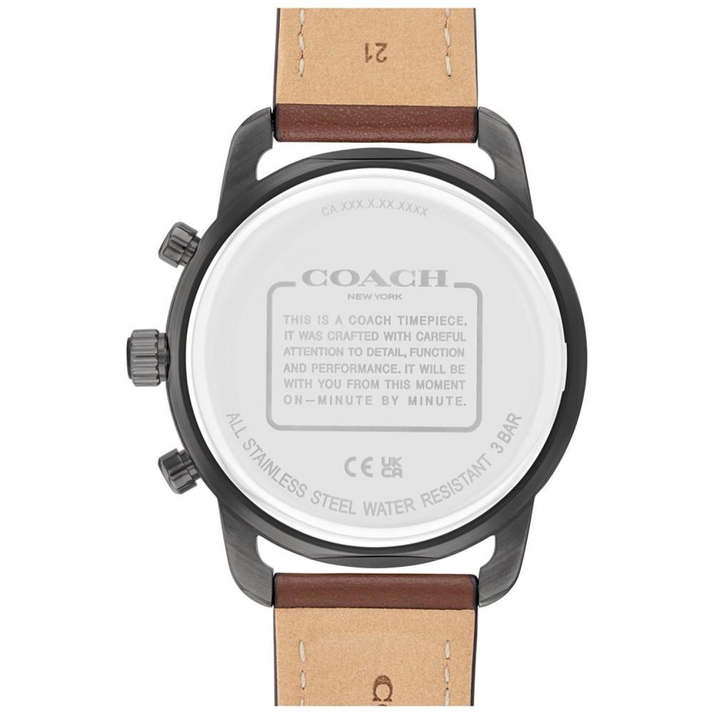 Men's Cruiser Brown Leather Strap Watch, 44mm