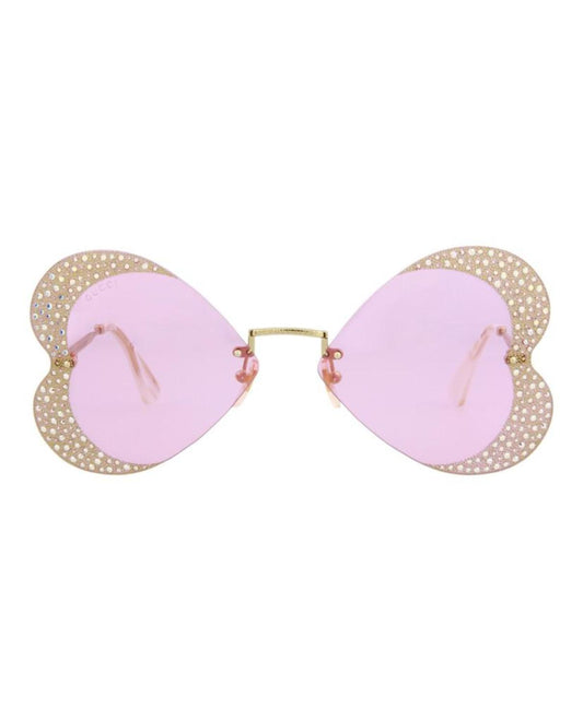 Cat Eye-Frame Metal Sunglasses