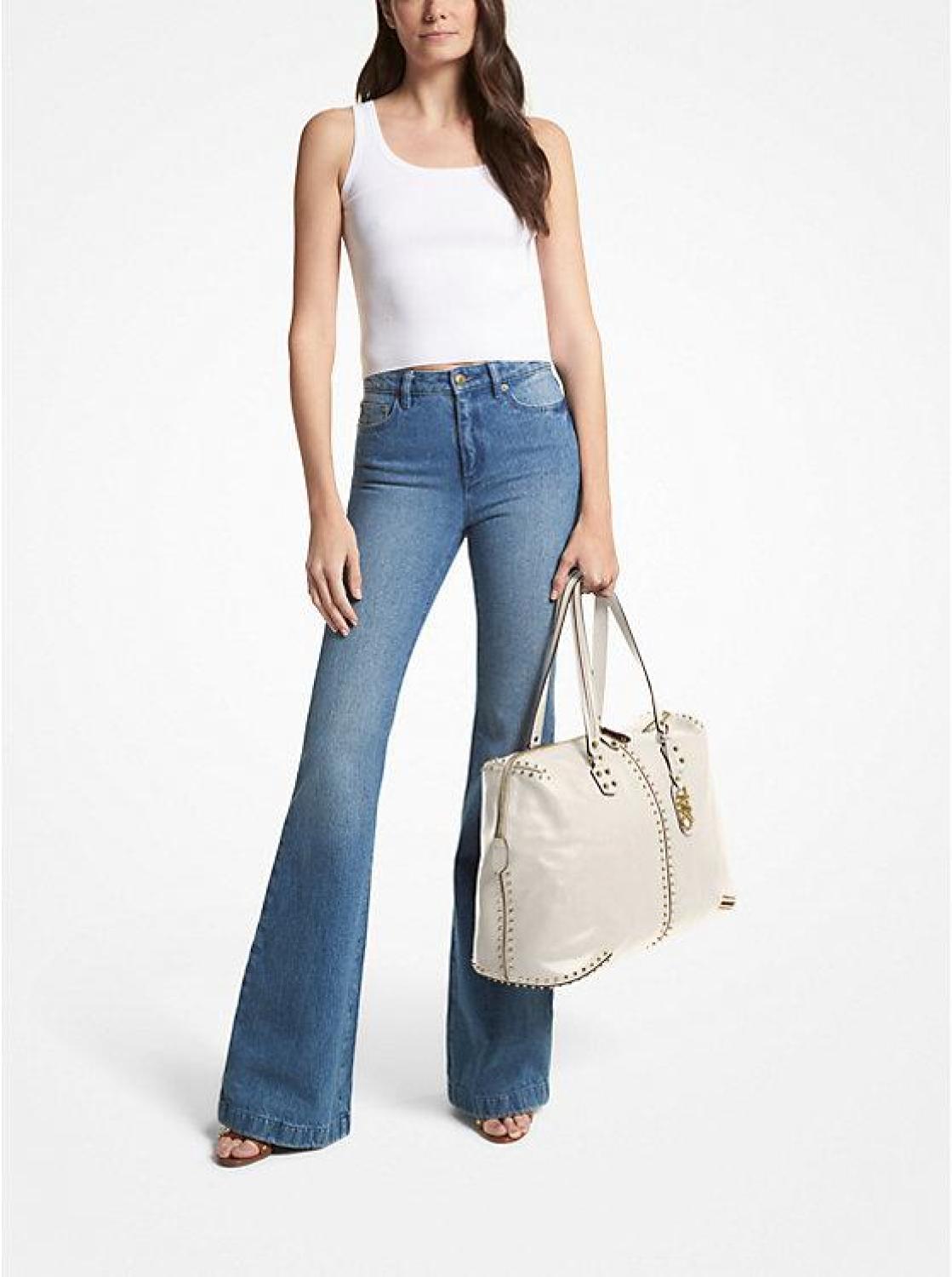 Astor Extra-Large Studded Leather Weekender Bag