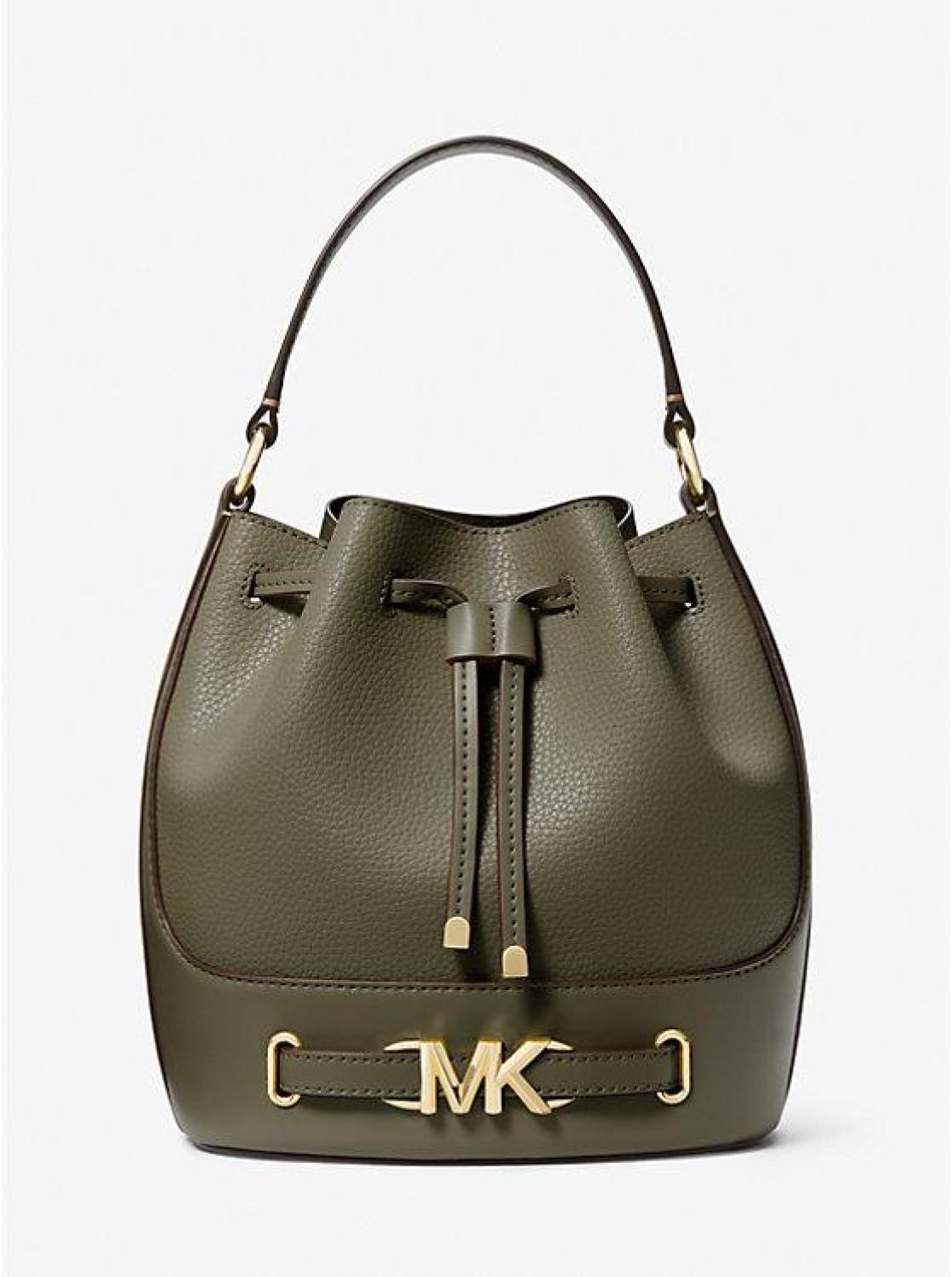 Reed Medium Pebbled Leather Bucket Bag
