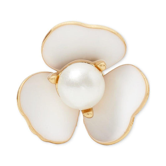 Gold-Tone Imitation Pearl Bouquet Toss Stud Earrings