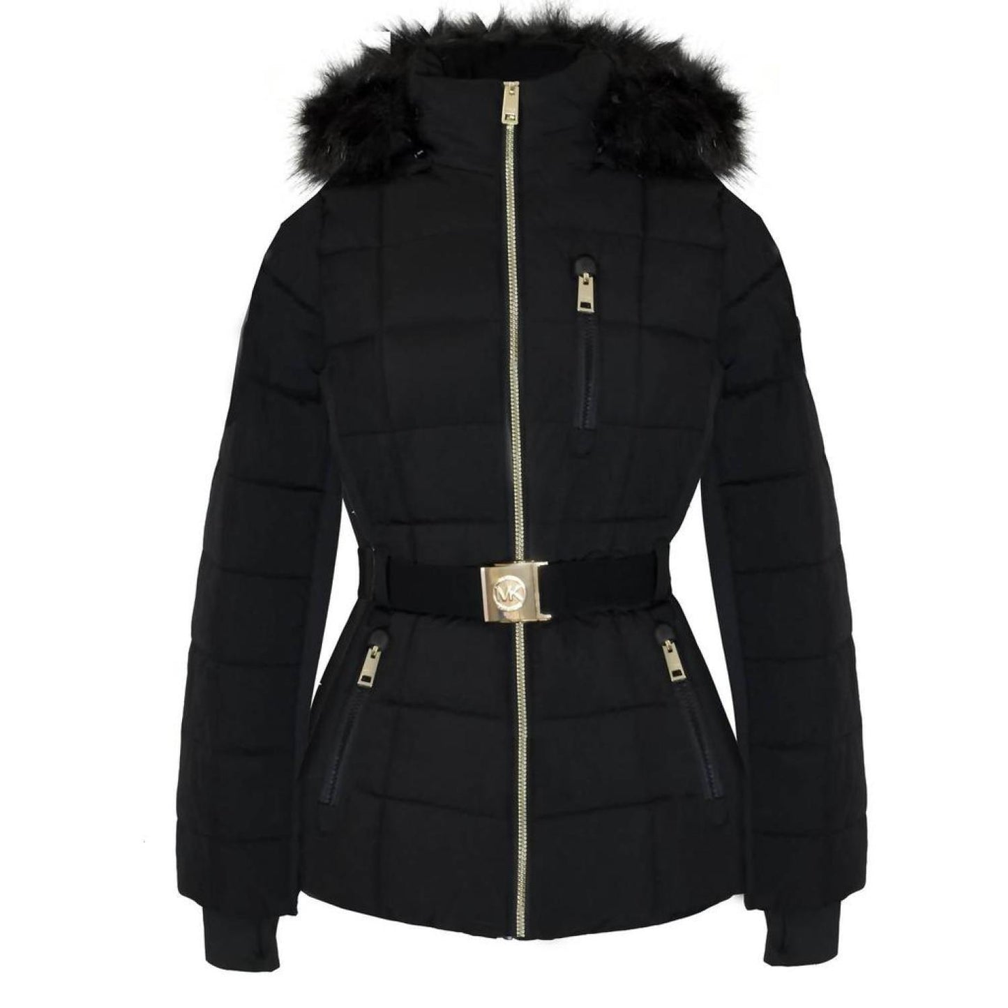 Scuba Stretch Belted Active Coat in Black