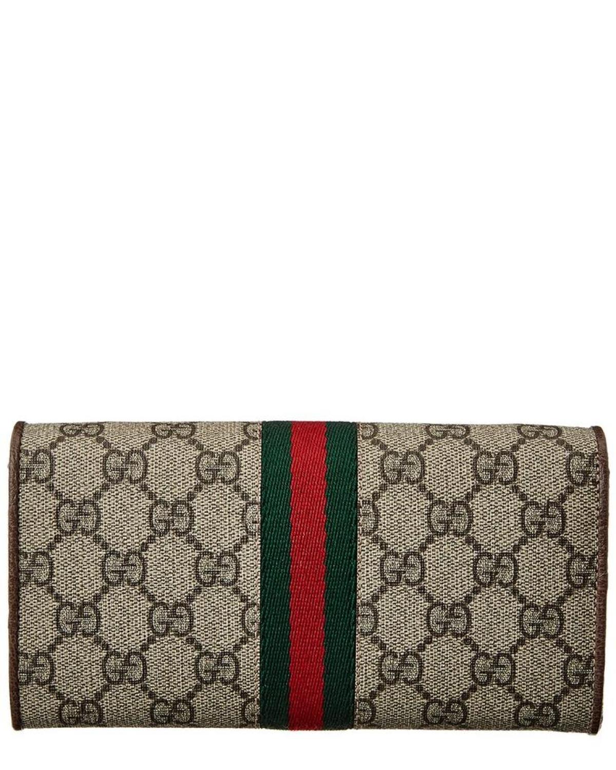 Gucci Ophidia GG Supreme Canvas & Leather Wallet On Chain