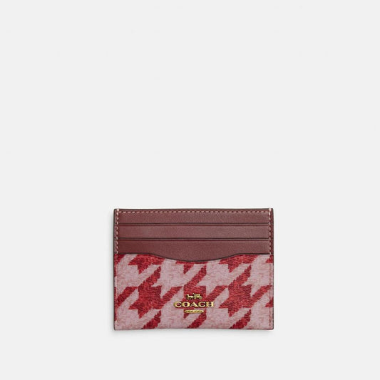Coach Outlet Slim Id Card Case With Houndstooth Print