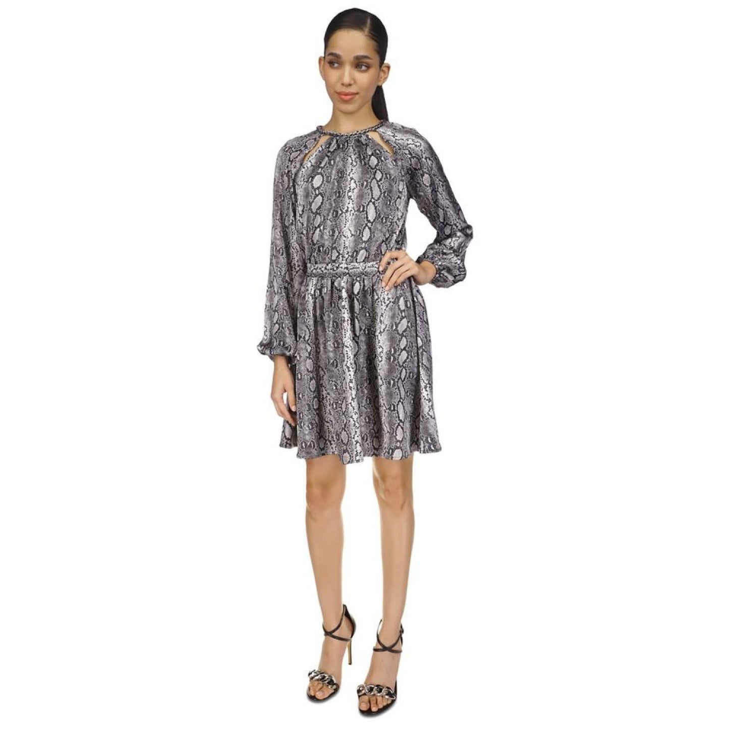 Women's Adder Snake-Print Chain-Neck Dress, Regular & Petite