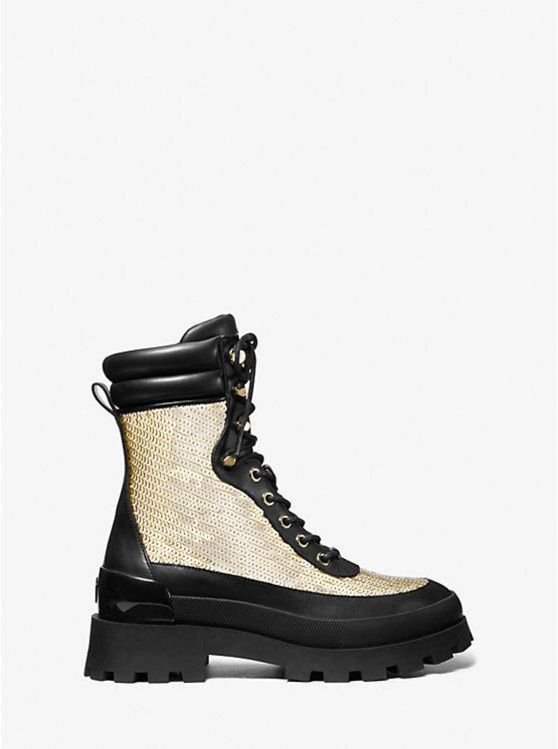 Rowan Embellished Leather Lace-Up Boot