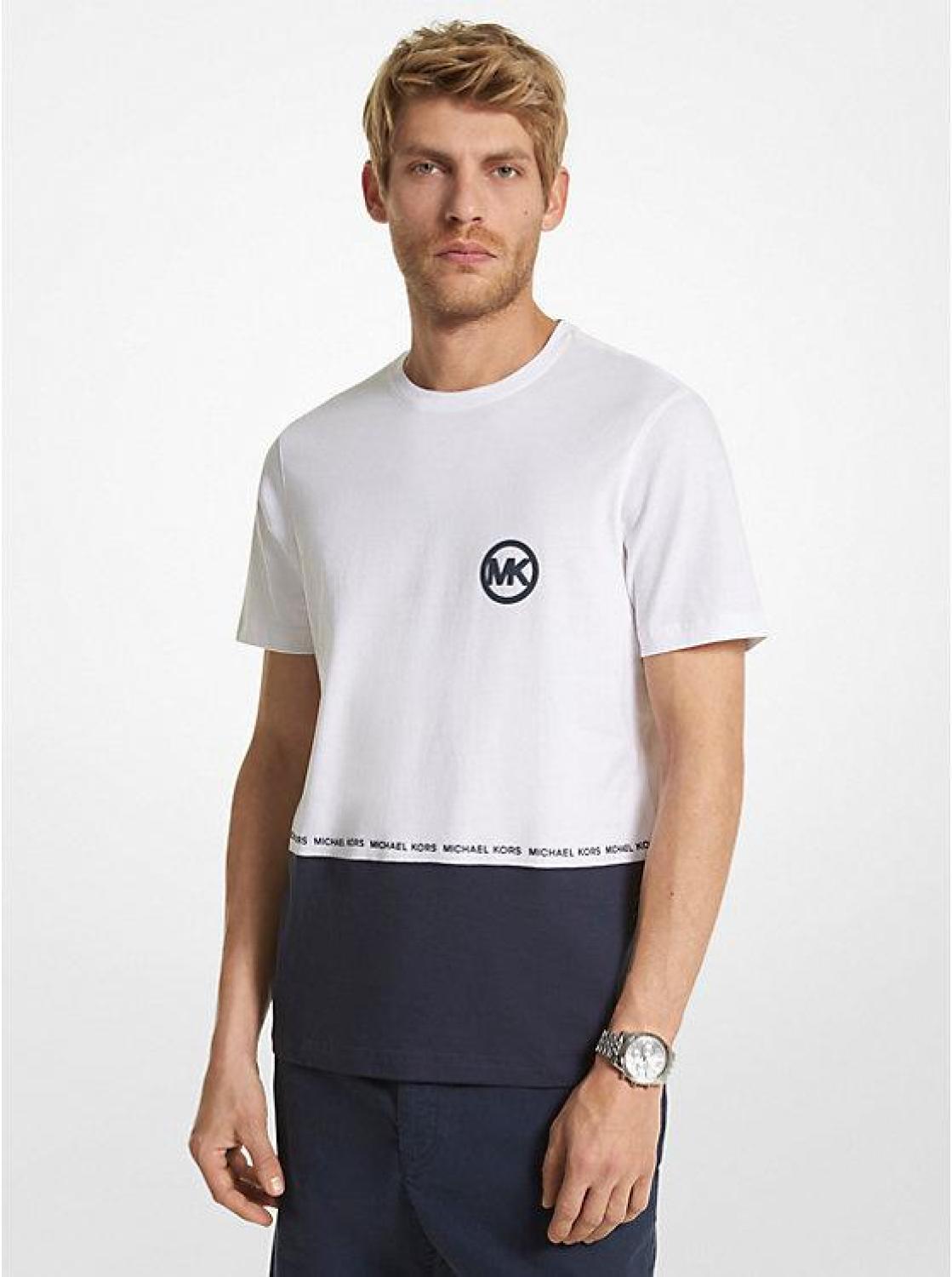 Two-Tone Logo Cotton T-Shirt