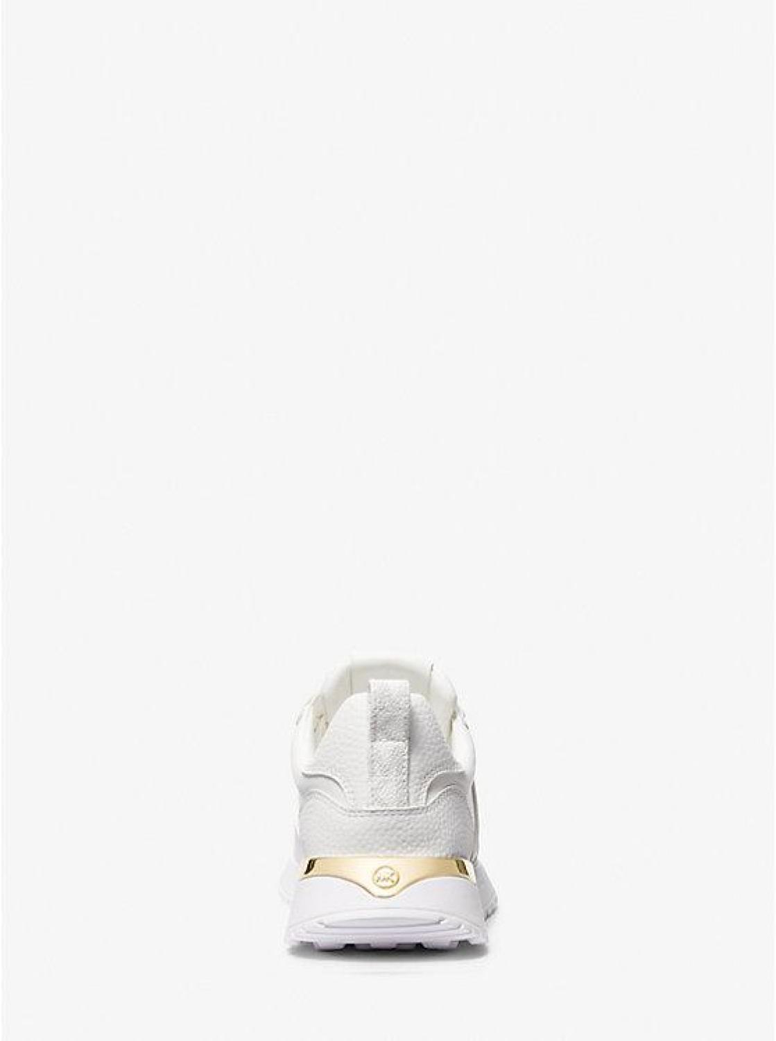 Dev Logo Embossed Faux Leather Trainer