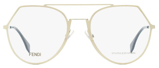 Fendi Women's Oval Eyeglasses FF0329 3YG Light Gold/Teal 53mm