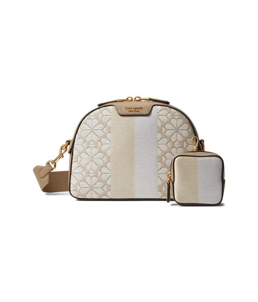 Spade Flower Jacquard Stripe Addy Medium Dome Crossbody