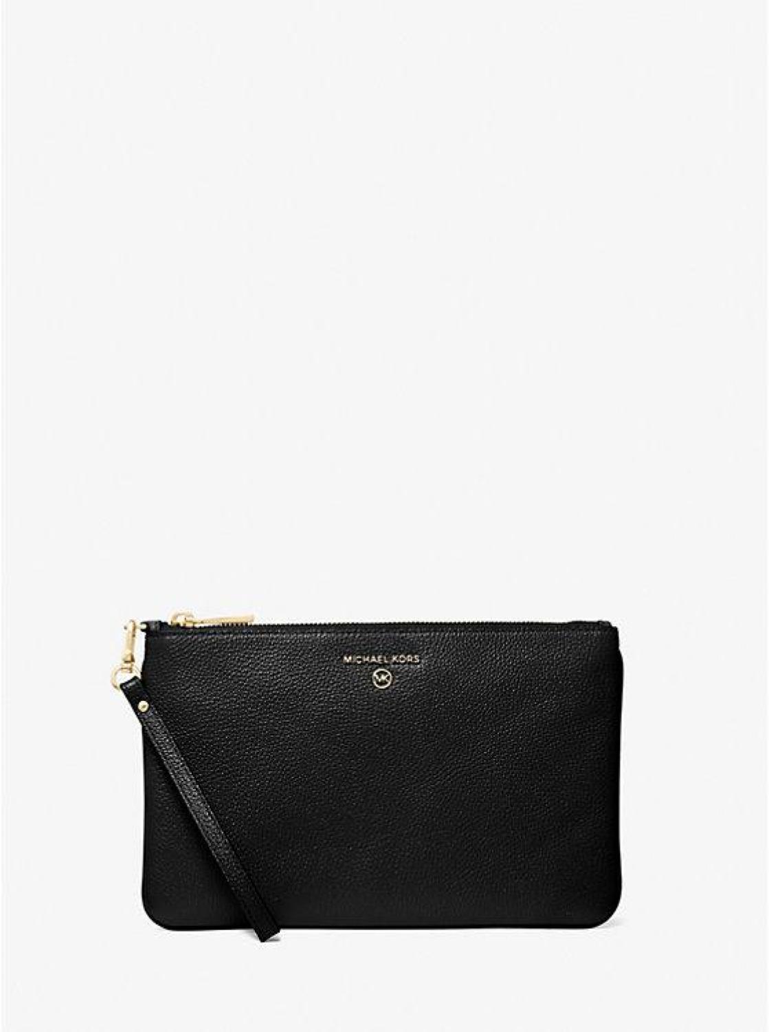 Large Pebbled Leather Wristlet