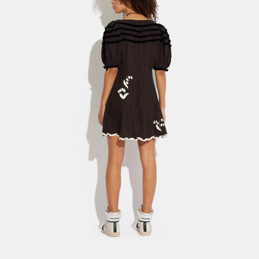 Coach Outlet Babydoll Dress With Velvet Bows