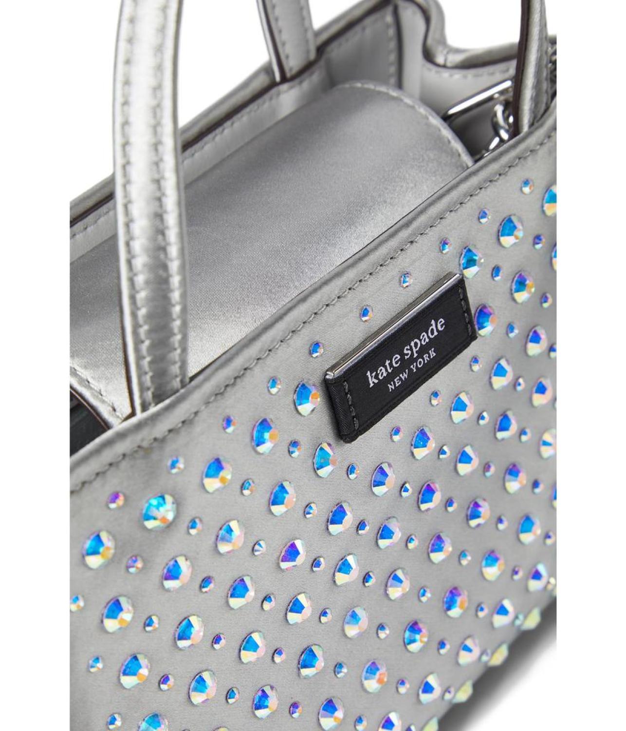 Sam Icon Crystal Embellished Fabric Mini Tote
