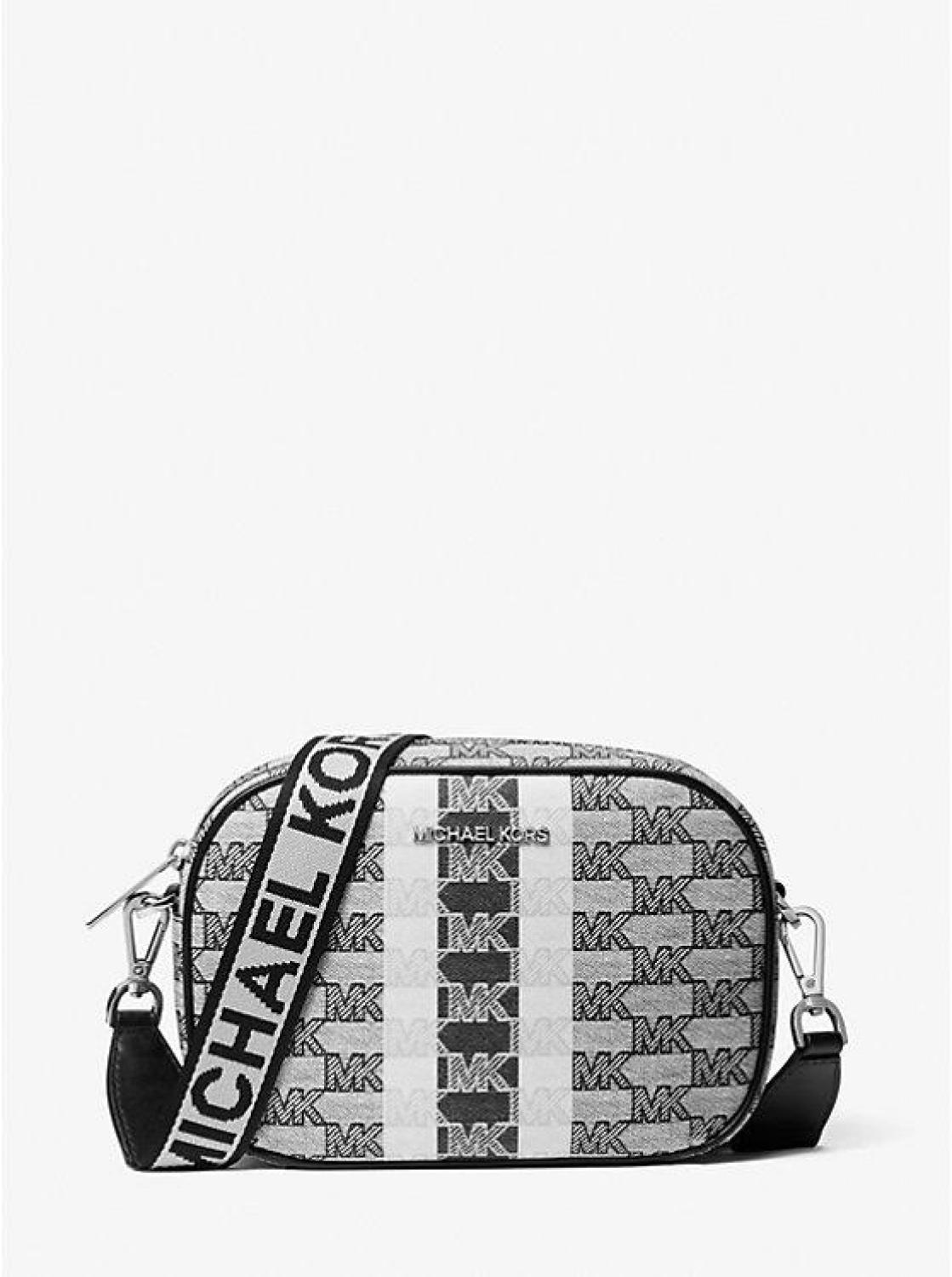 Jet Set Travel Medium Logo Stripe Crossbody Bag
