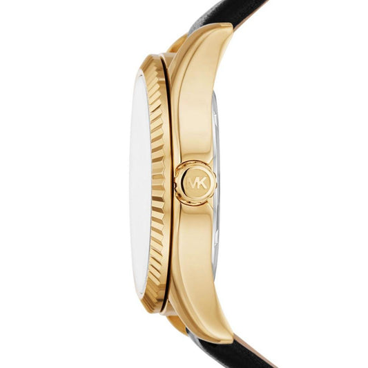 Women's Lexington Three-Hand Black Leather Watch 38mm