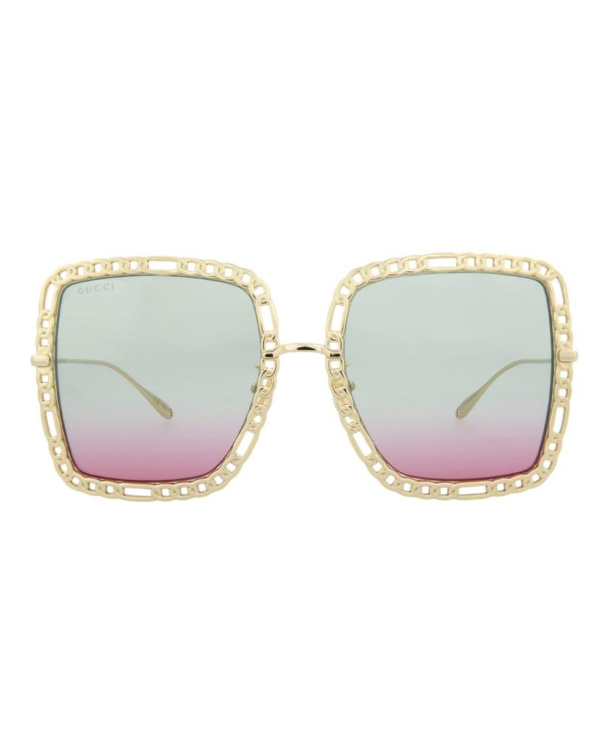 Square-Metal Frame Sunglasses