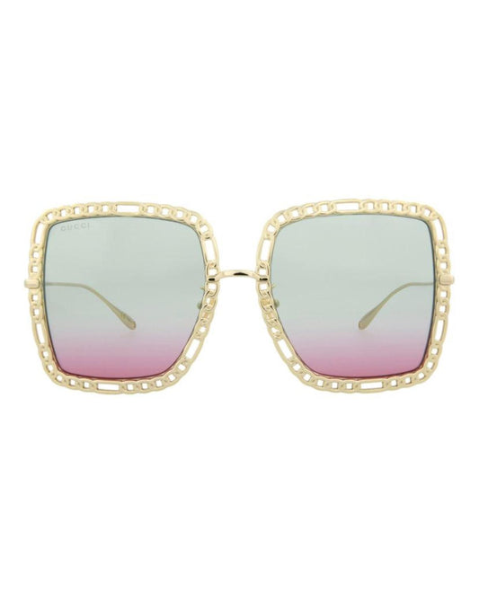 Square-Metal Frame Sunglasses