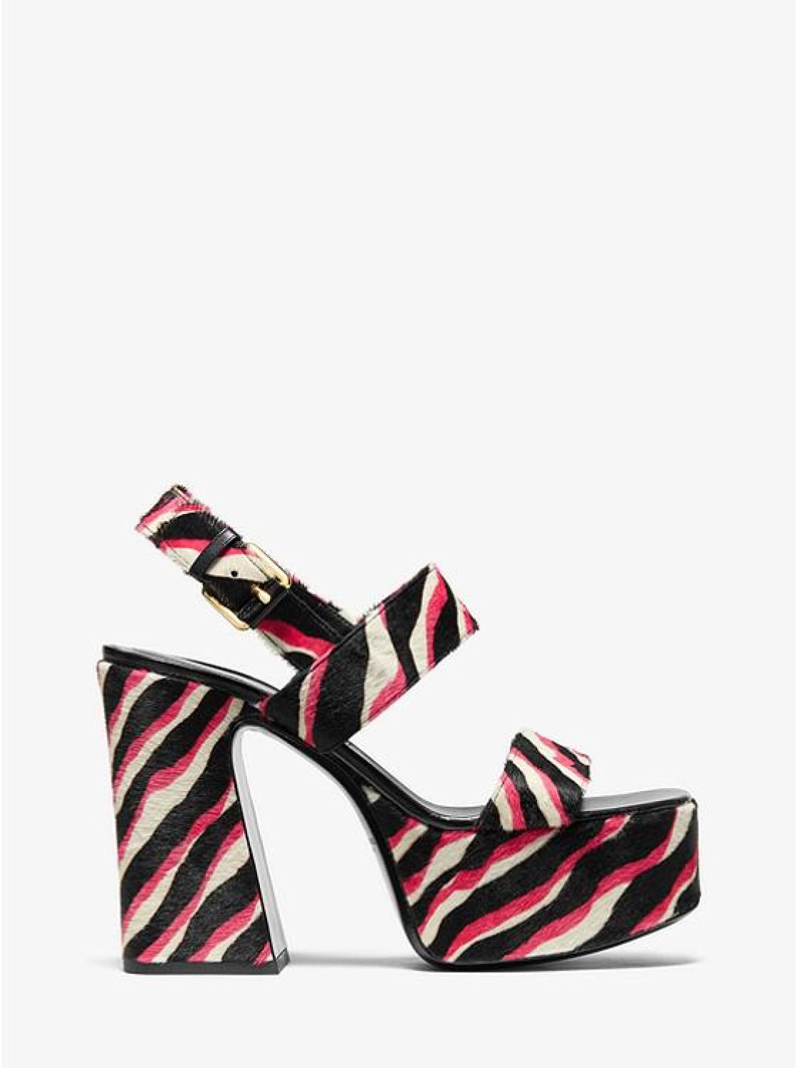 Blaire Zebra Calf Hair Platform Sandal