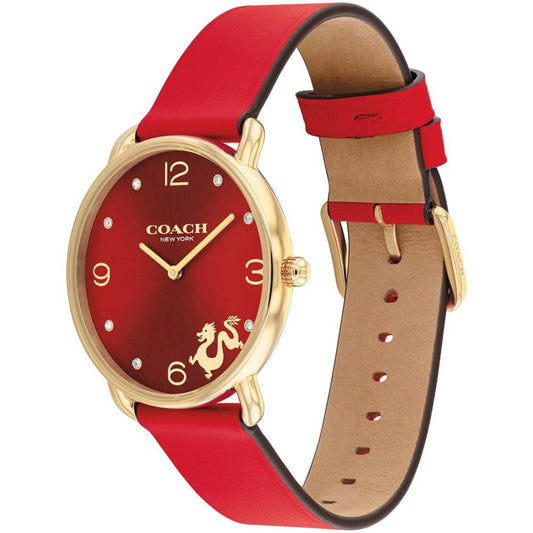 Women's Elliot Lunar New Year Red Leather Strap Watch 36mm Gift Set