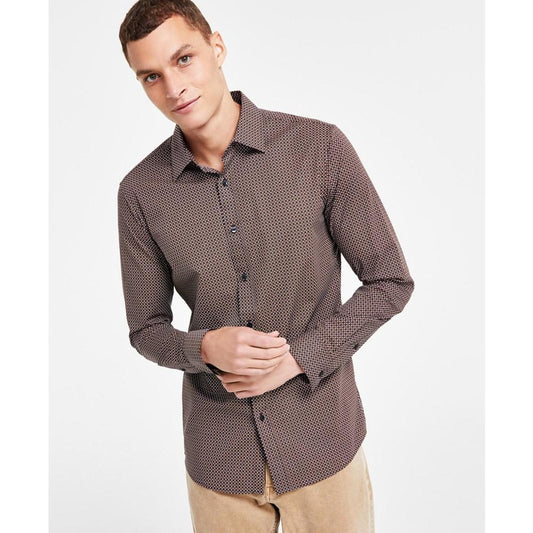 Men's Slim-Fit Mosaic-Print Shirt