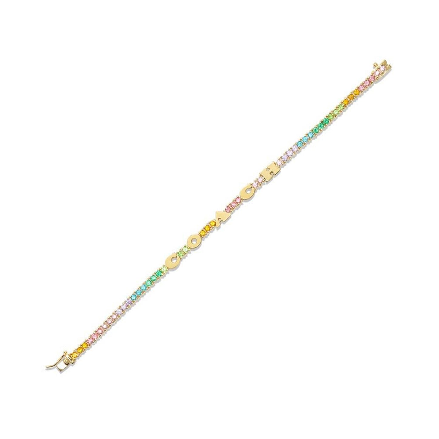 Cubic Zirconia Signature Logo Tennis Bracelet