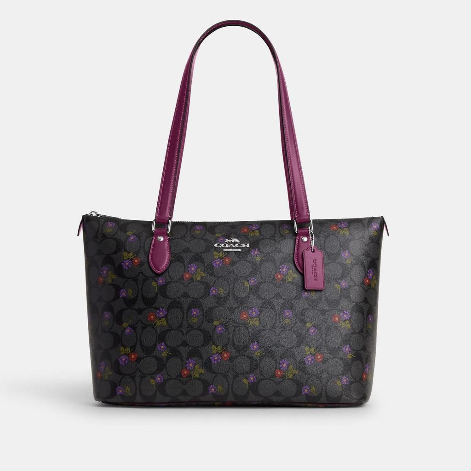 Coach Outlet Gallery Tote In Signature Canvas With Country Floral Prin