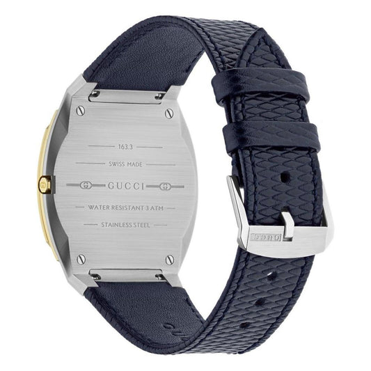 Women's Swiss 25H Blue Leather Strap Watch 34mm