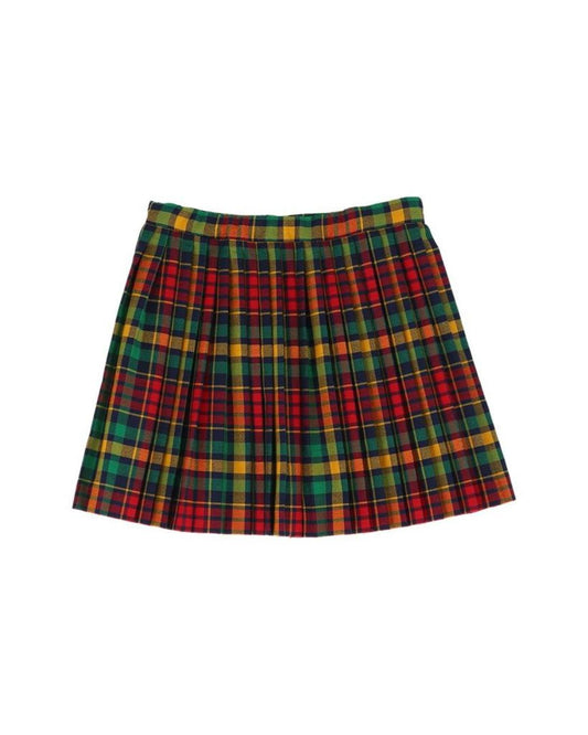 Gucci Pleated Plaid Wool Skirt