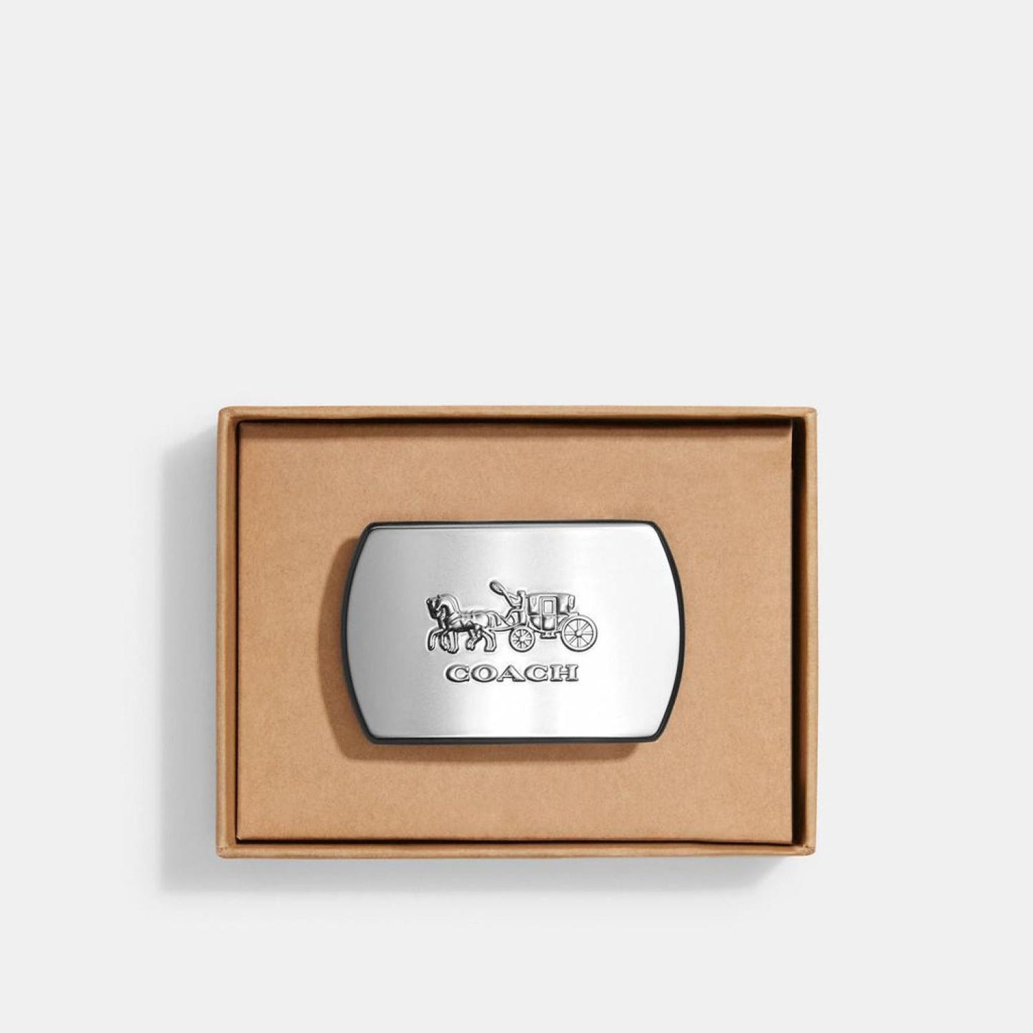 Coach Outlet Boxed Horse And Carriage Plaque Belt Buckle