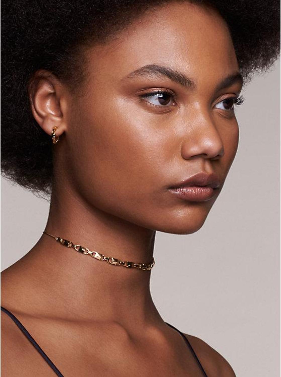 Precious Metal-Plated Sterling Silver Mercer Link Mini Hoops