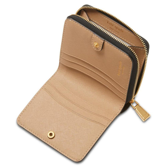 Morgan Colorblocked Saffiano Leather Compact Wallet