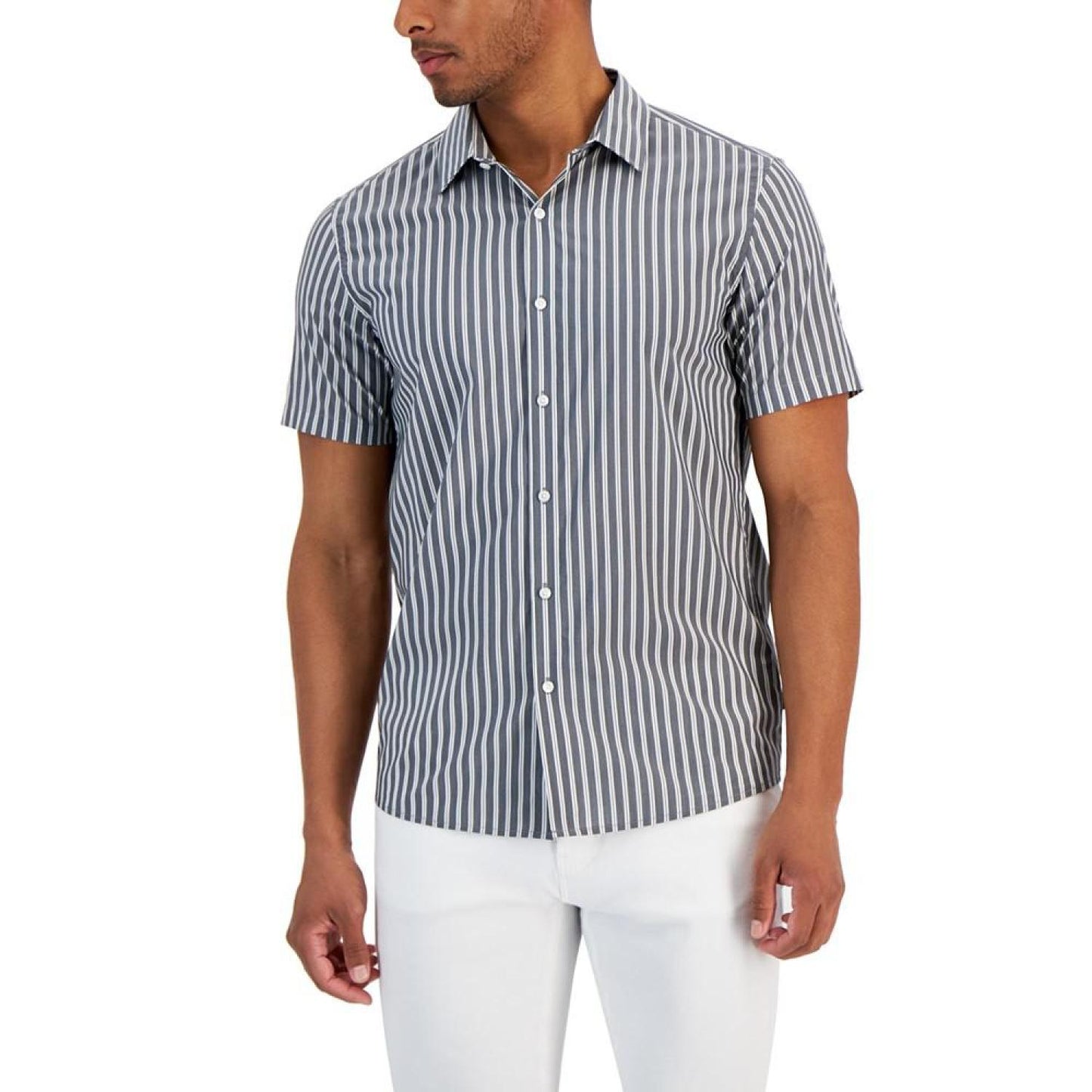 Men's Modern-Fit Stretch Stripe Button-Down Shirt