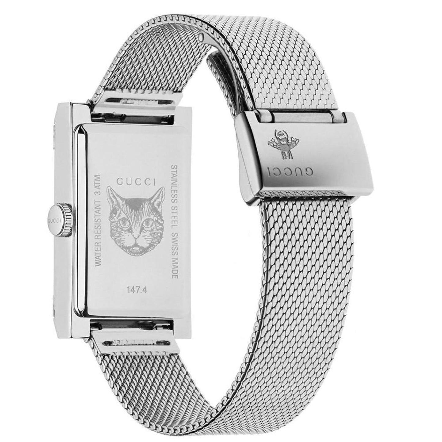 G-Frame Stainless Steel Mesh Bracelet Watch 21x34mm