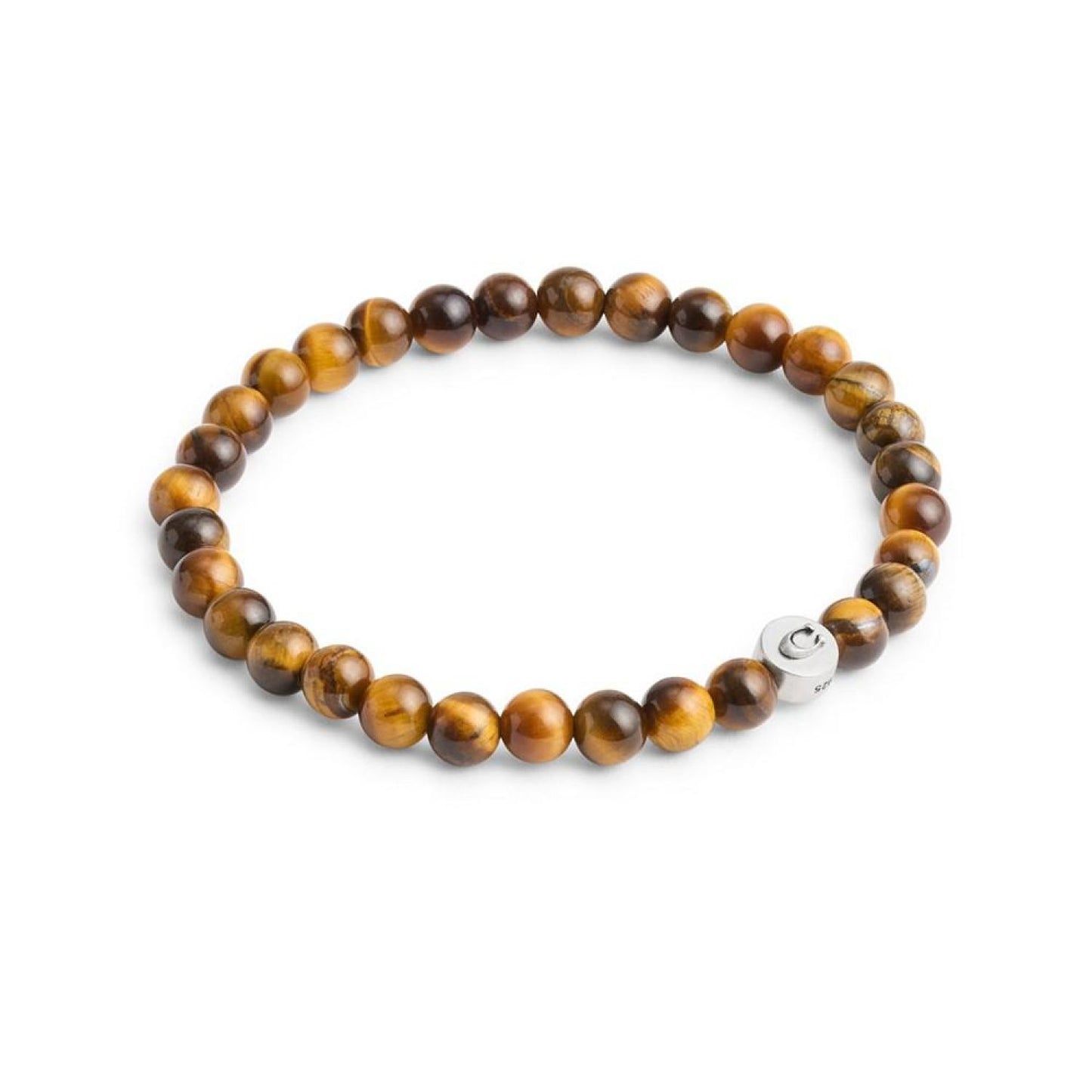 Men's Sterling Silver Signature Tiger's Eye Bead Stretch Bracelet