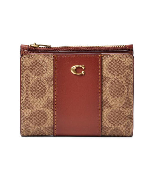 Coated Canvas Signature Bifold Snap Wallet