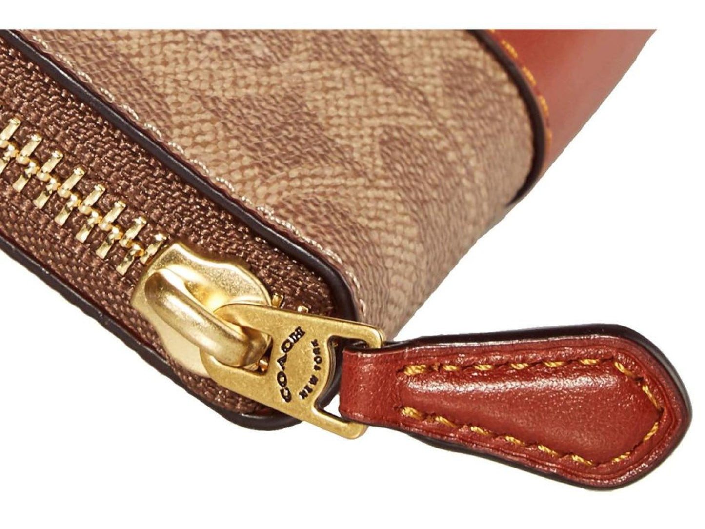 Color Block Coated Canvas Signature Slim Accordion Zip