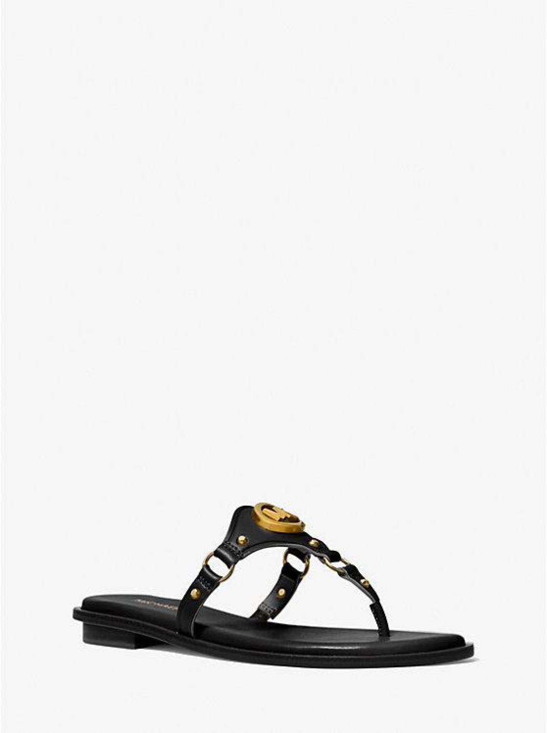 Conway Logo Charm Leather Sandal