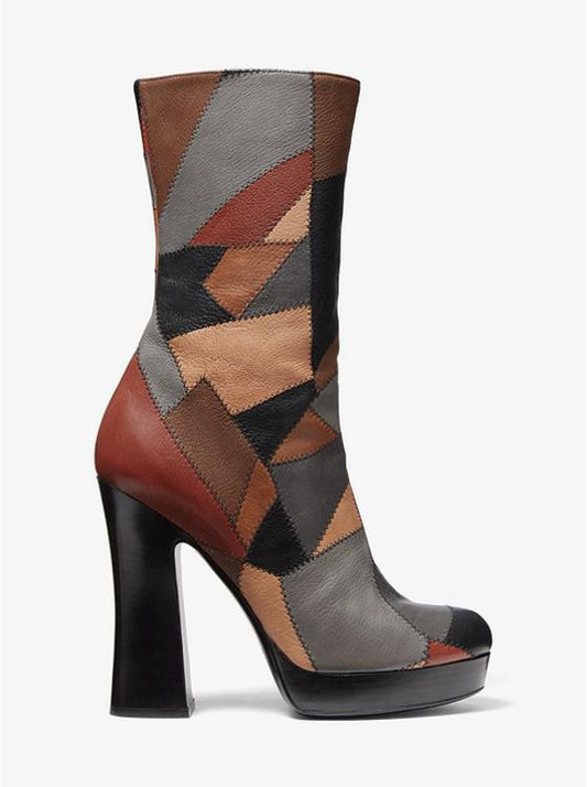 Emmy Patchwork Leather Platform Boot
