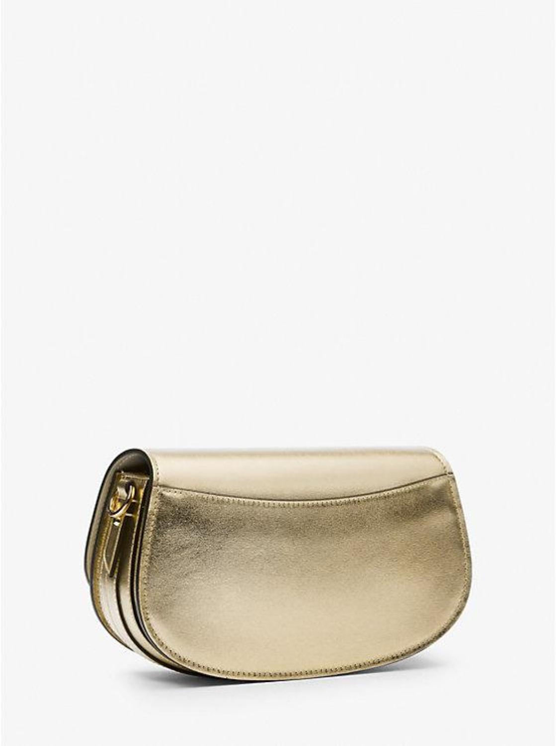 Mila Medium Metallic Leather Messenger Bag