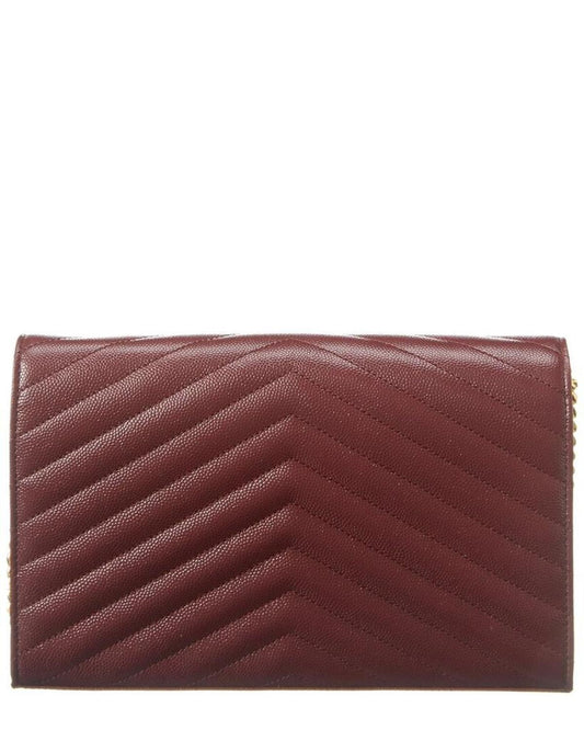 Saint Laurent Medium Monogram Matelasse Leather Wallet On Chain