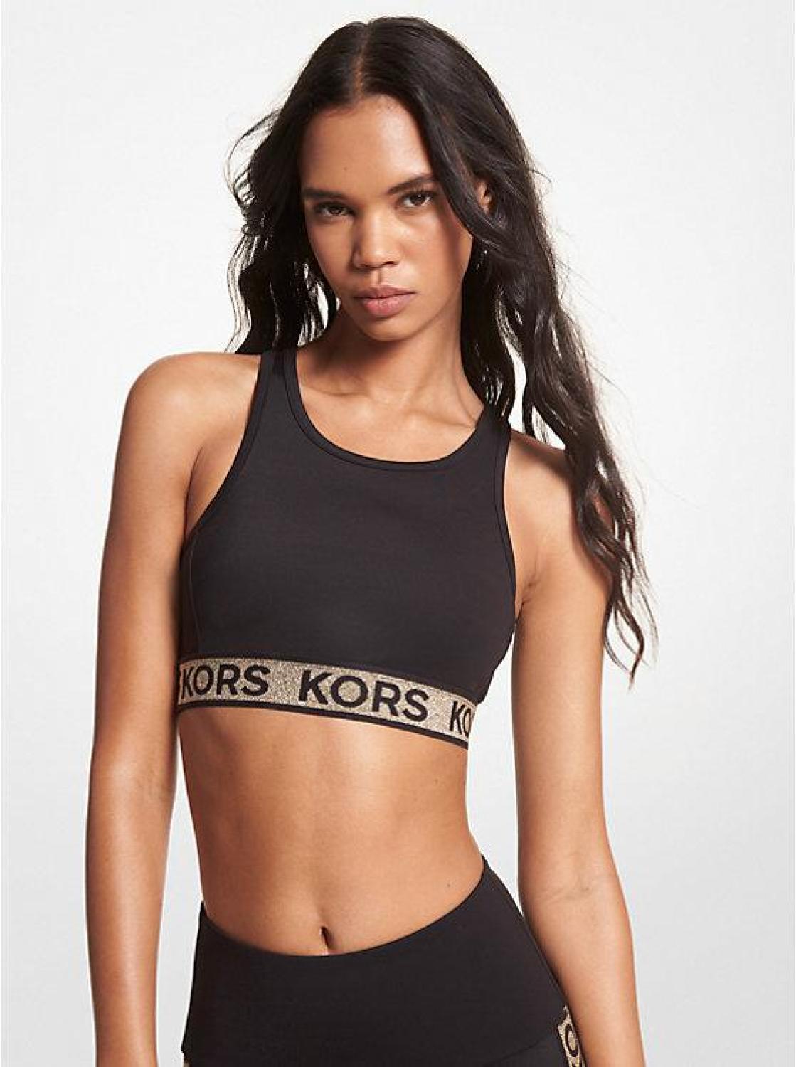 Logo Tape Stretch Nylon Sports Bra