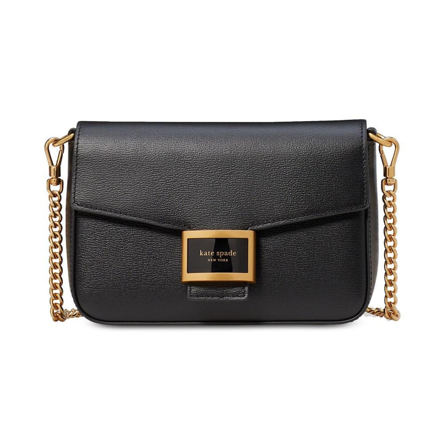Katy Textured Leather Flap Chain Crossbody