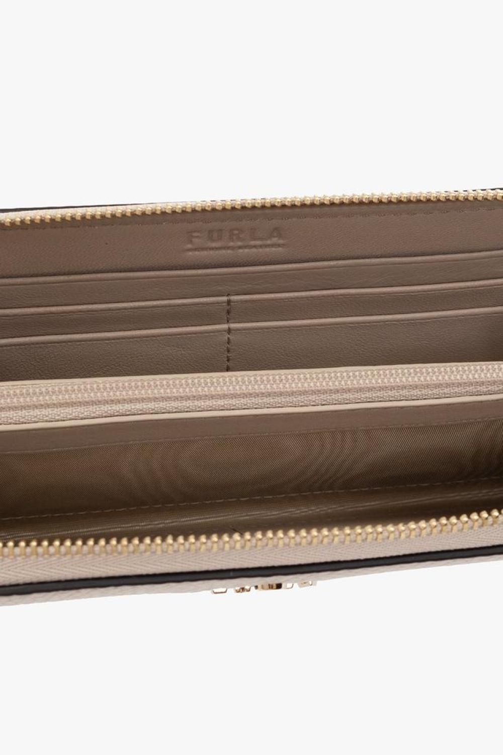 Furla Camelia Logo Plaque Zipped Wallet