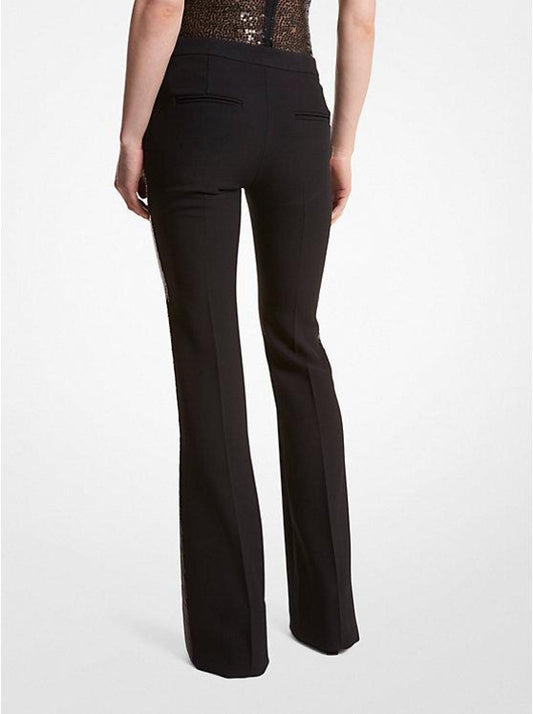 Haylee Hand-Embellished Sequin Double Crepe Sablé Trousers