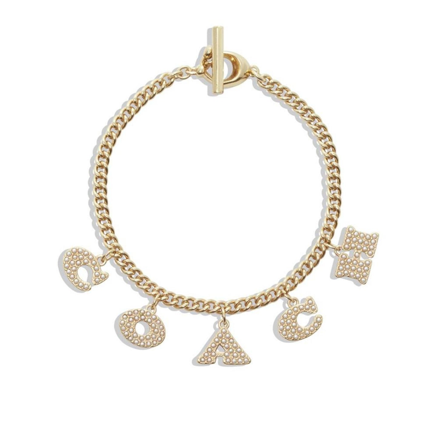 Imitation Pearl Signature Charm Bracelet