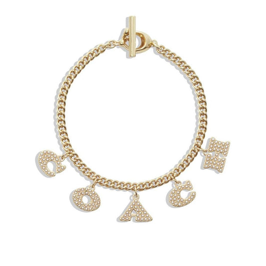 Imitation Pearl Signature Charm Bracelet