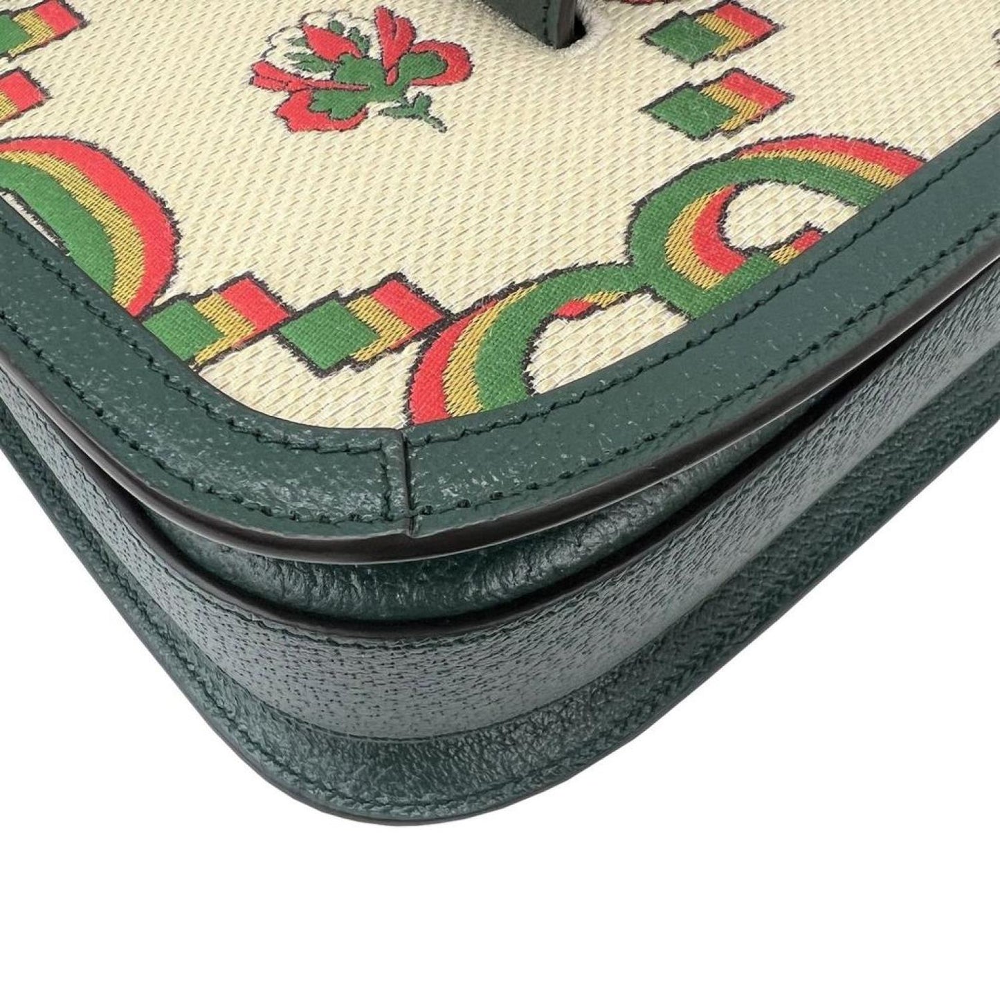 Gucci Horsebit Canvas Shoulder Bag (Pre-Owned)