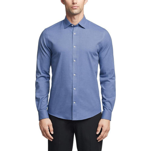 Men's Airsoft Slim Fit Untucked Length Wrinkle Free Stretch Dress Shirt